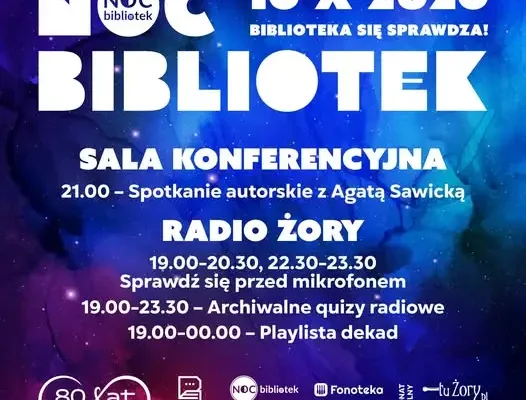 Noc Bibliotek w Żorach: podróż przez dekady i spotkanie z Agatą Sawicką
