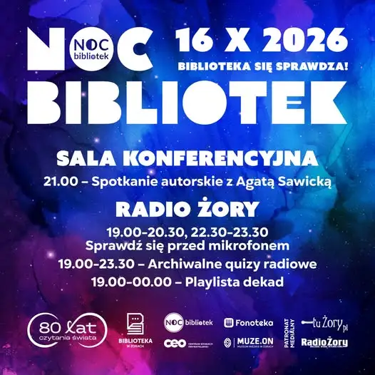 Noc Bibliotek w Żorach: podróż przez dekady i spotkanie z Agatą Sawicką