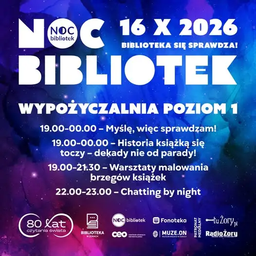 Noc Bibliotek w Żorach – sprawdź, co przygotowano dla dorosłych
