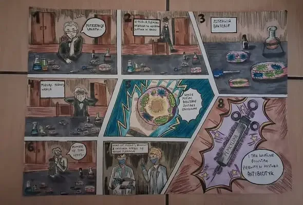 Uczennice z klasy 8b na podium ogólnopolskiego konkursu „Naukowy Komiks”