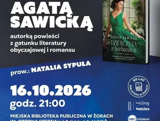 Agata Sawicka spotka się z czytelnikami w Żorach podczas Nocy Bibliotek