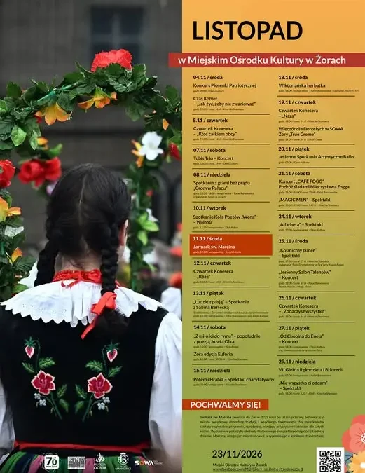 Jarmark św. Marcina wróci na żorski Rynek. Listopad pełen kultury w MOK Żory