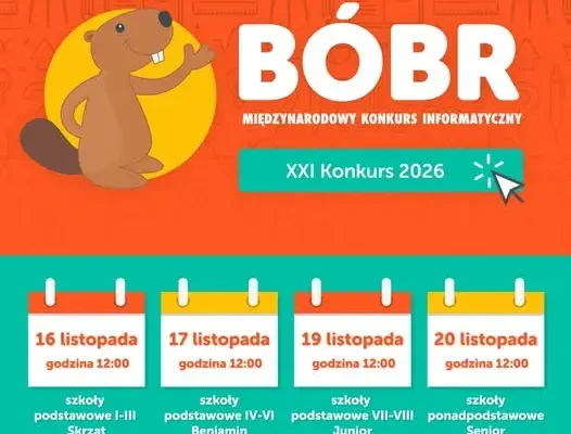 Konkurs informatyczny Bóbr 2026 – zapisy dla uczniów klas IV–VIII